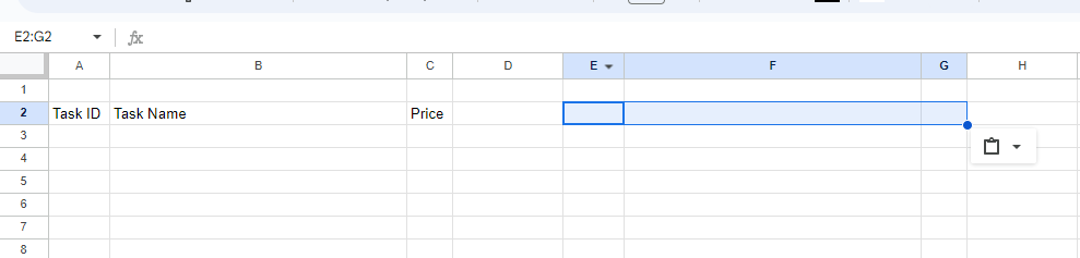 Paste Special in Google Sheets